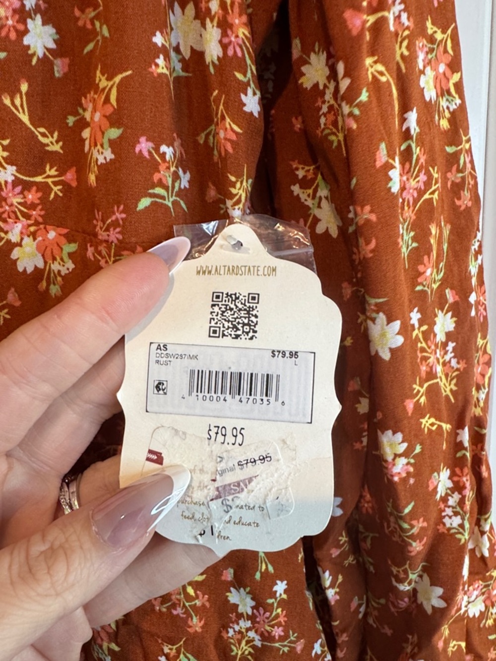 Altar'd State Rust Floral Mini Dress - Picture 3 of 6